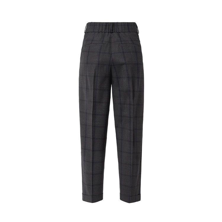 PESERICO tamno sive ženske karo pantalone