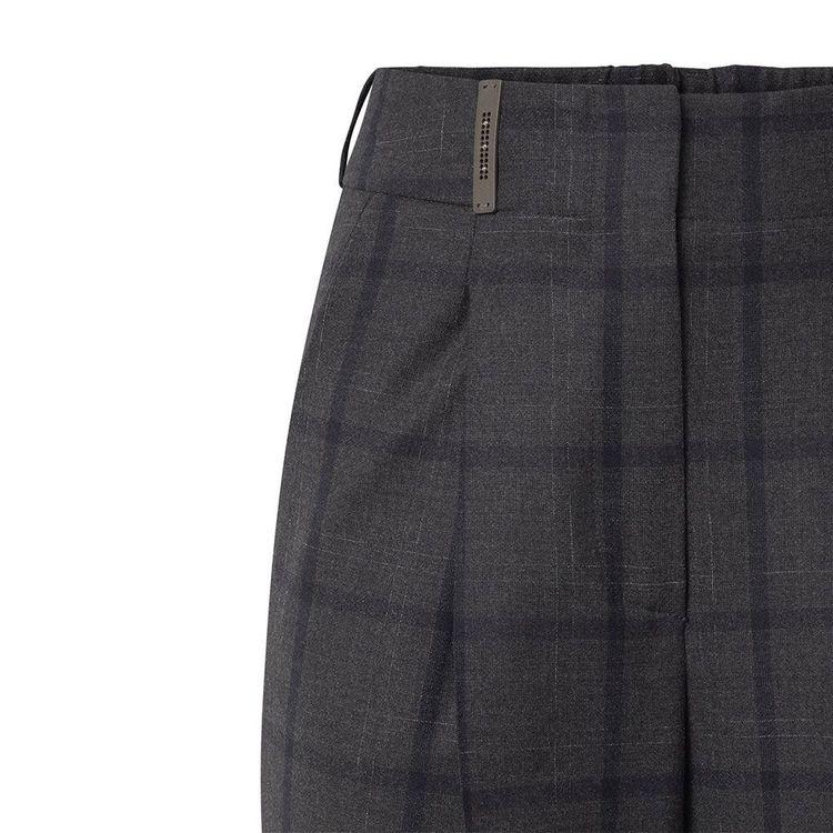 PESERICO tamno sive ženske karo pantalone