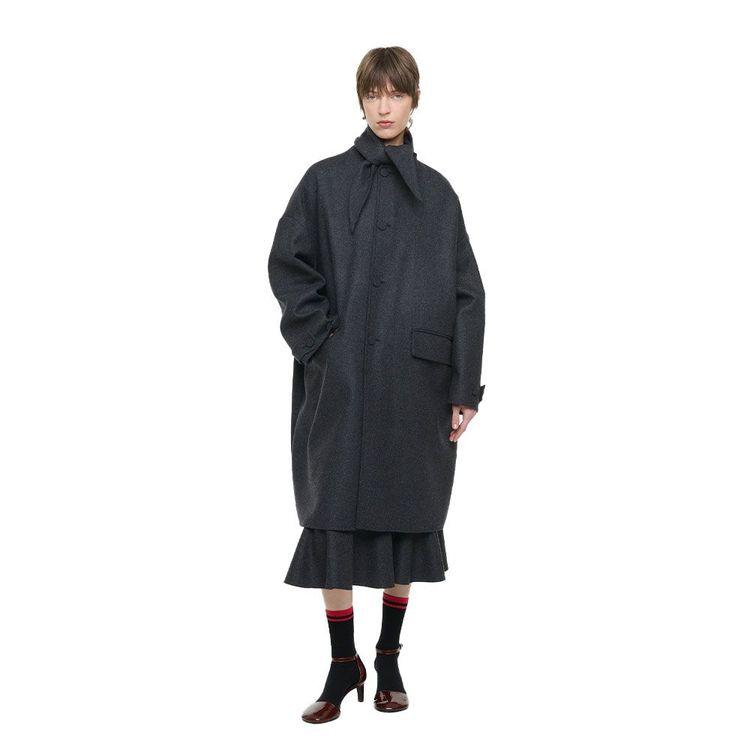 PLAN C sivi oversized kaput sa visokom kragnom