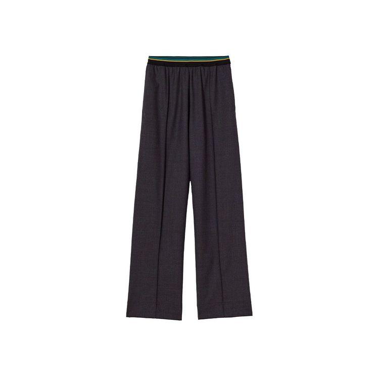 PALN C sive ženske pantalone sa višebojnim lastičnim pojasom