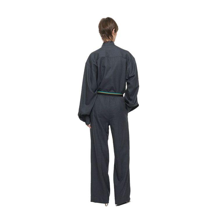 PALN C sive ženske pantalone sa višebojnim lastičnim pojasom