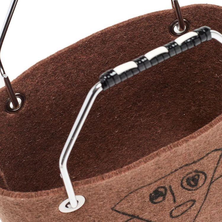 PLAN C Mini braon shopping tašna sa metalnom ručkom