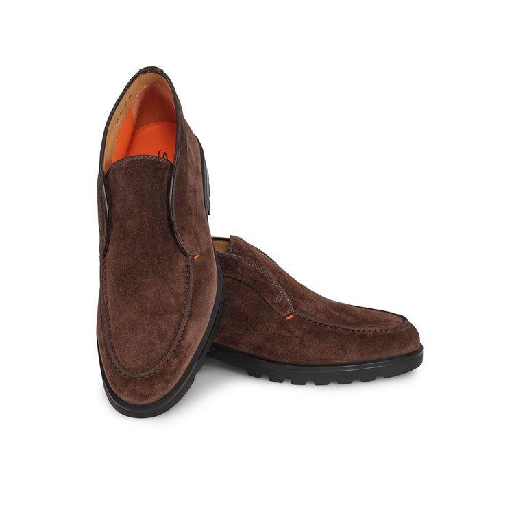SANTONI tamno braon muške cipele od velura