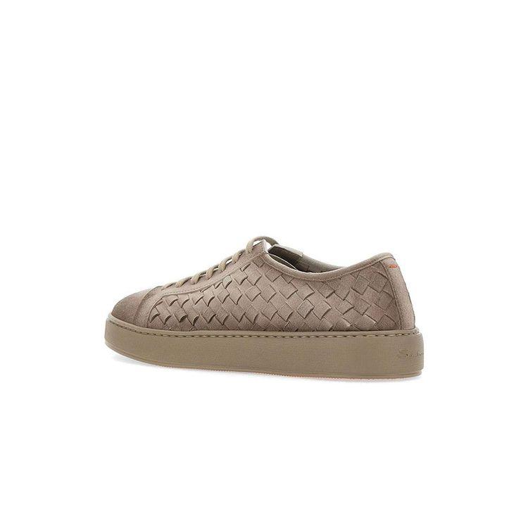 SANTONI tamno bež muške patike od pletene prevrnute kože