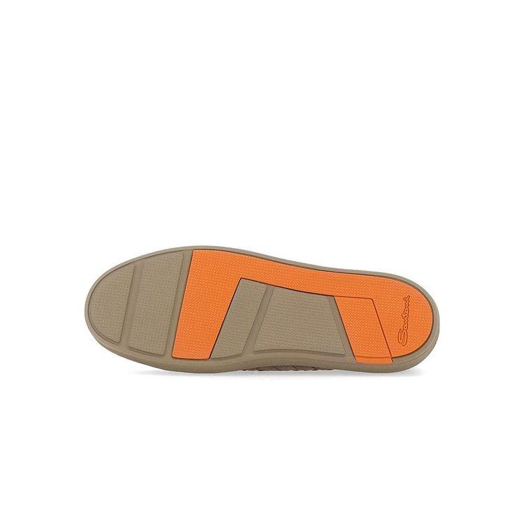 SANTONI tamno bež muške patike od pletene prevrnute kože