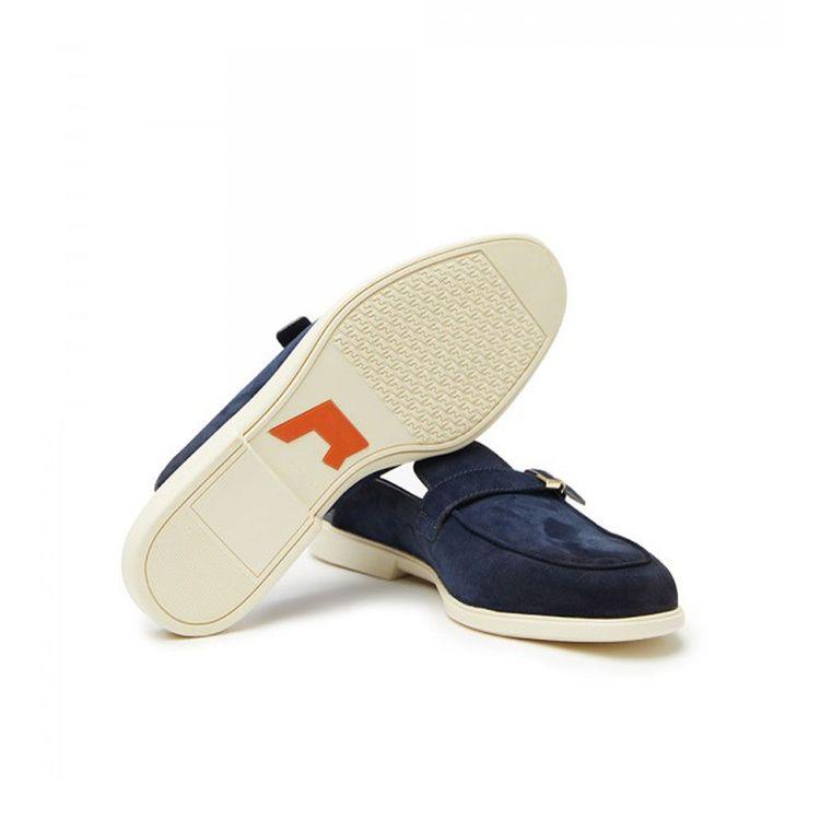 SANTONI Rafael teget muške papuče sa kaišem na risu