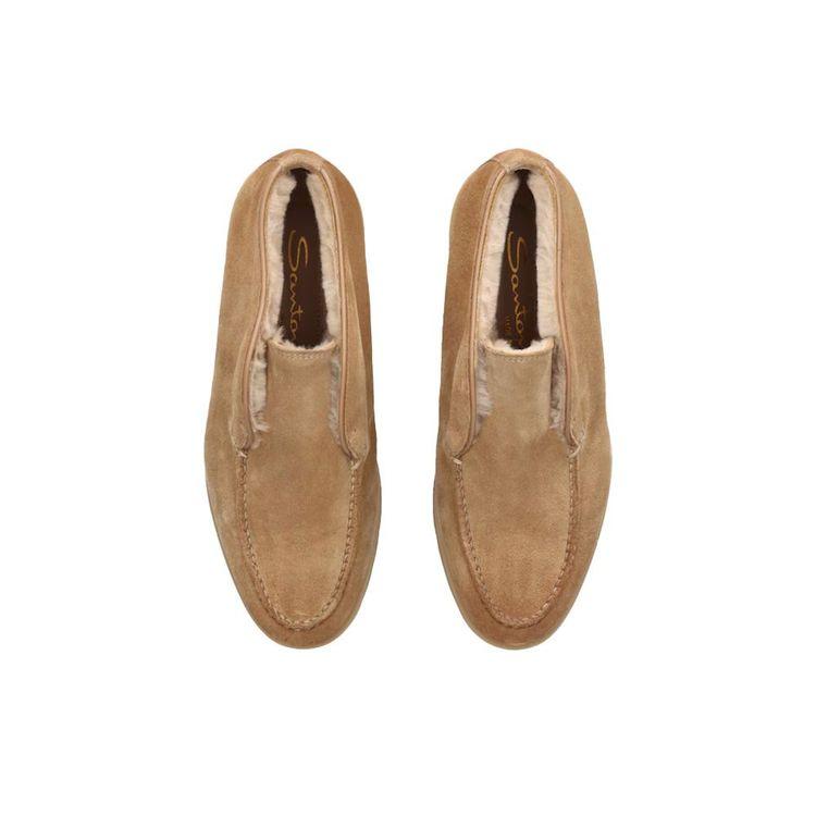 SANTONI oker ženske cipele od prevrnute kože