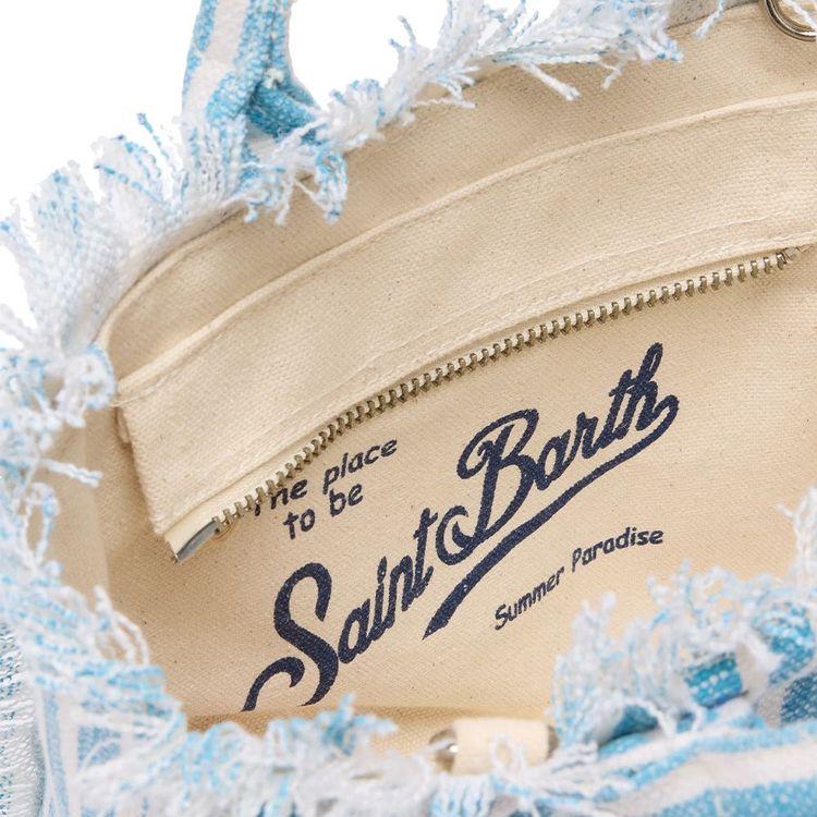 MC2 SAINT BARTH Mini Vanity denim-bijela lanena ženska torba