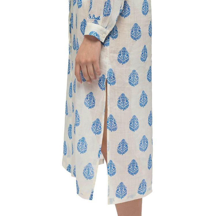 MC2 SAINT BARTH Adeline mliječno bijela ženska tunika sa sa paisley printom