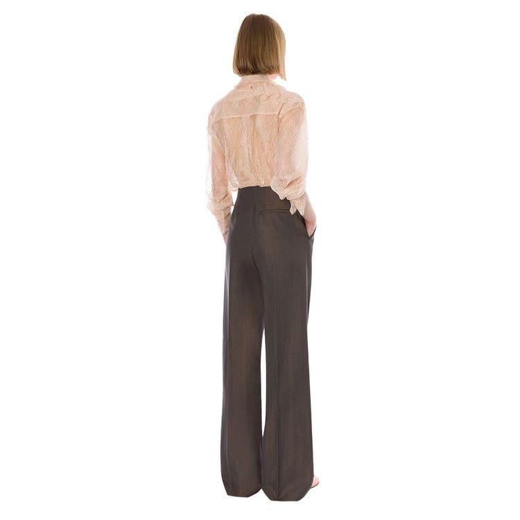 ALBERTA FERRETTI braon ženske pantalone od vunenog tkanja