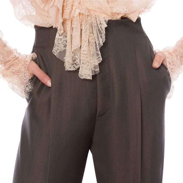 ALBERTA FERRETTI braon ženske pantalone od vunenog tkanja