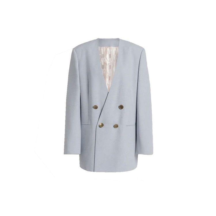 ALBERTA FERRETTI plavi ženski dvoredni tvid sako