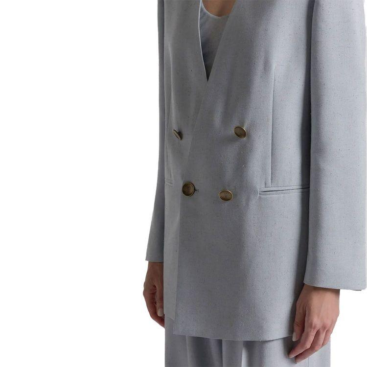 ALBERTA FERRETTI plavi ženski dvoredni tvid sako