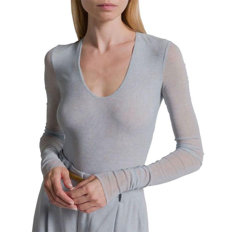 ALBERTA FERRETTI plava majica od tila