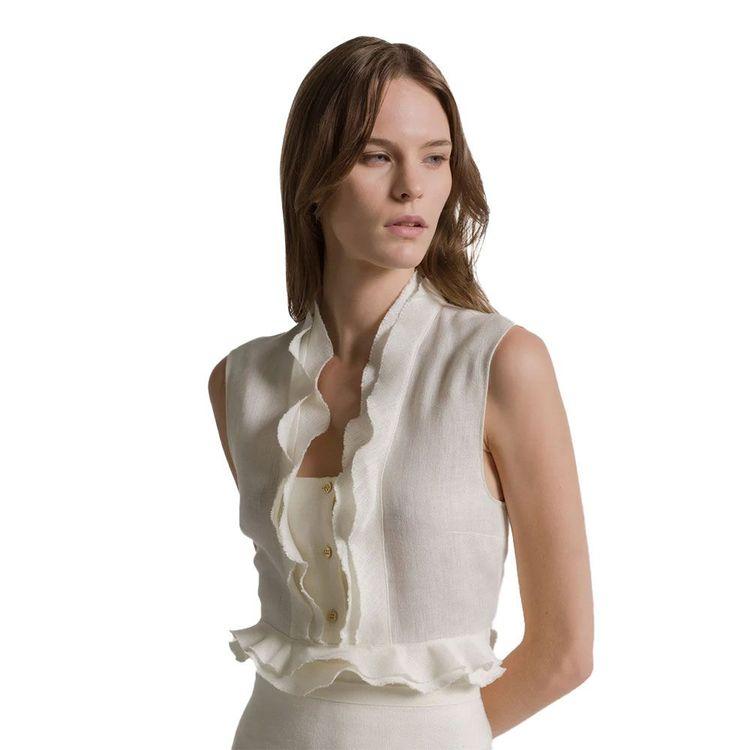 ALBERTA FERRETTI mliječno bijela ženska lanena bluza