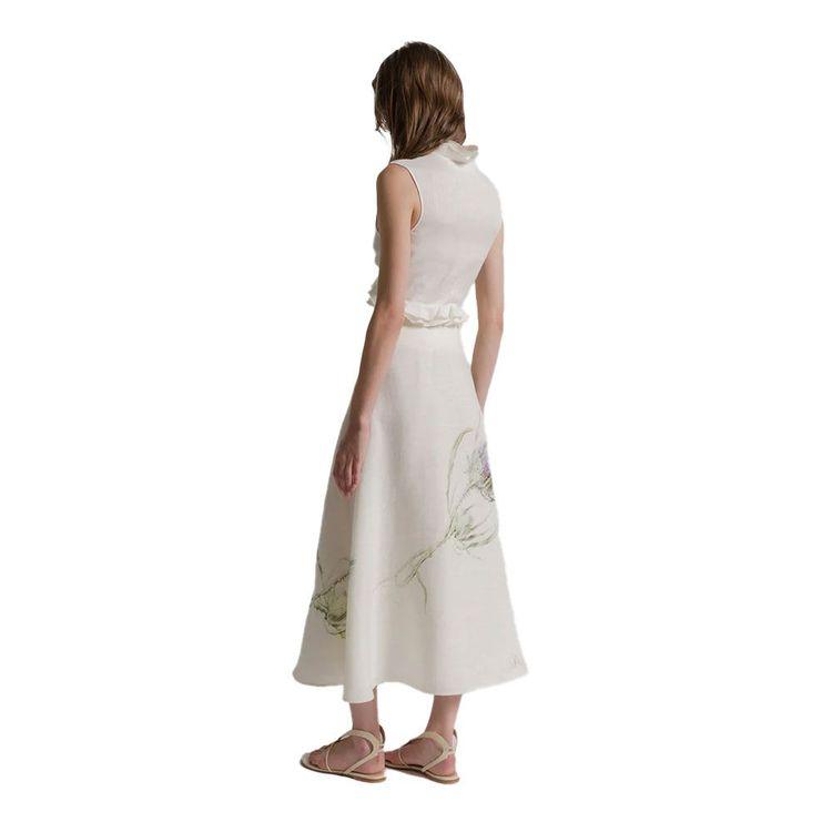 ALBERTA FERRETTI mliječno bijela ženska lanena bluza