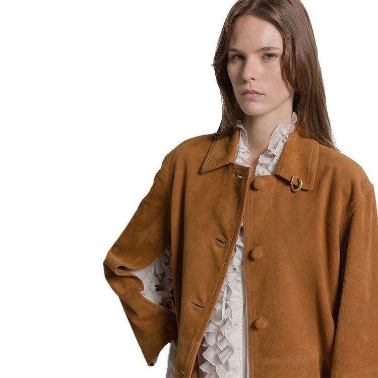 ALBERTA FERRETTI kamel ženska jakna od brušene kože