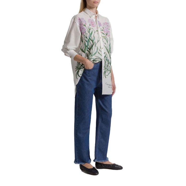 ALBERTA FERRETTI bijela ženska košulja sa cvjetnim printom