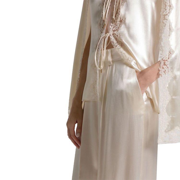 ALBERTA FERRETTI bež ženske široke pantalone