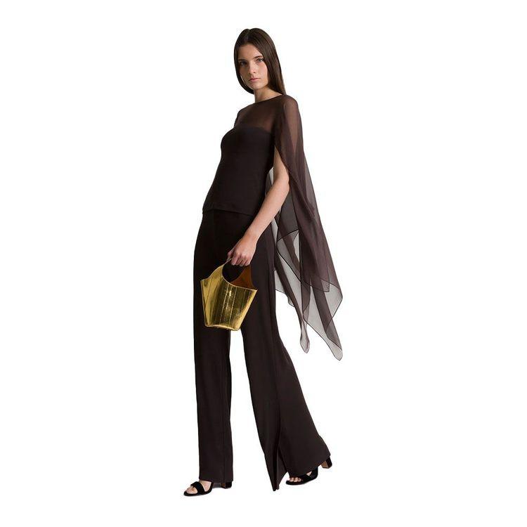 ALBERTA FERRETTI braon ženske pantalone od viskoze