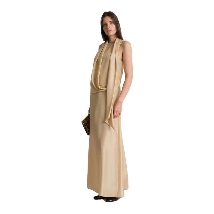 ALBERTA FERRETTI bež ženska svilena suknja