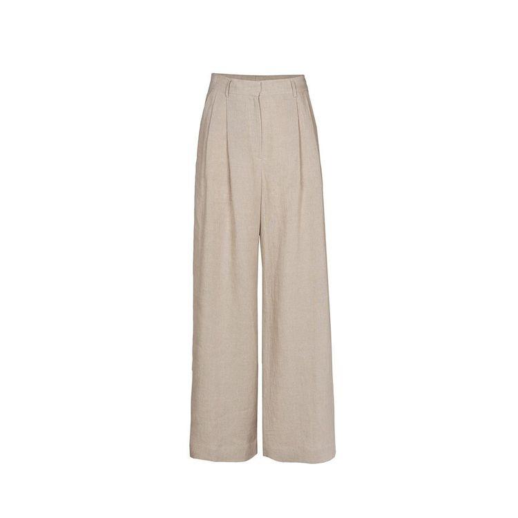 ANTONELLI bež ženske lanene pantalone