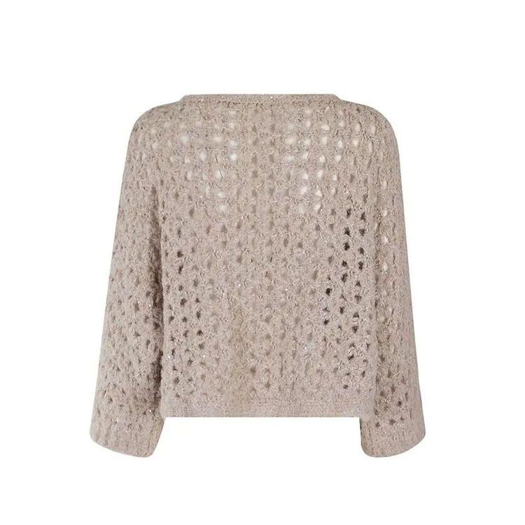 ANTONELLI svijetlo braon ženski džemper sa perlicama