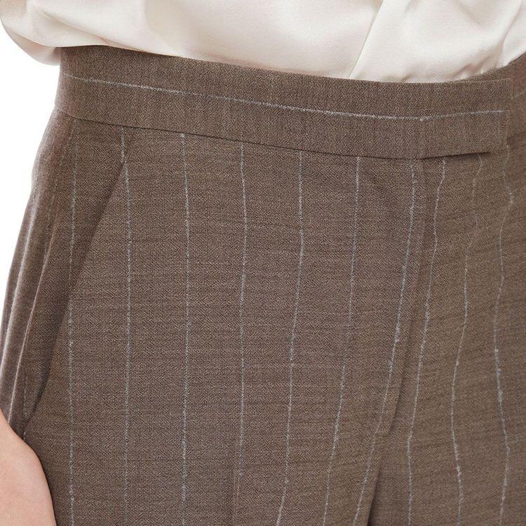 ANTONELLI braon ženske široke pantalone na bež pruge