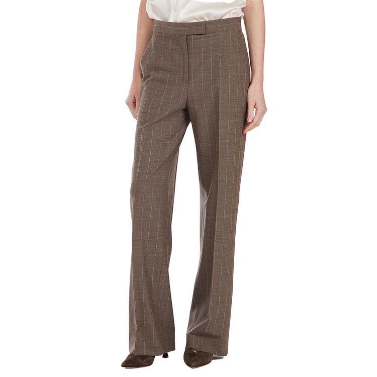 ANTONELLI braon ženske široke pantalone na bež pruge