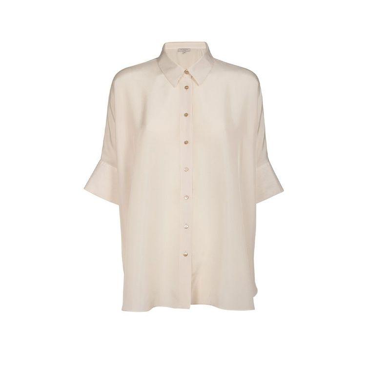 ANTONELLI Bassano bež oversized košulja od svile