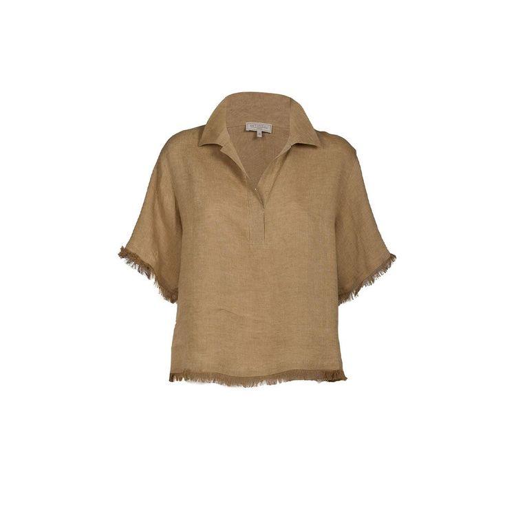 ANTONELLI Alex tamno bež lanena bluza sa resama