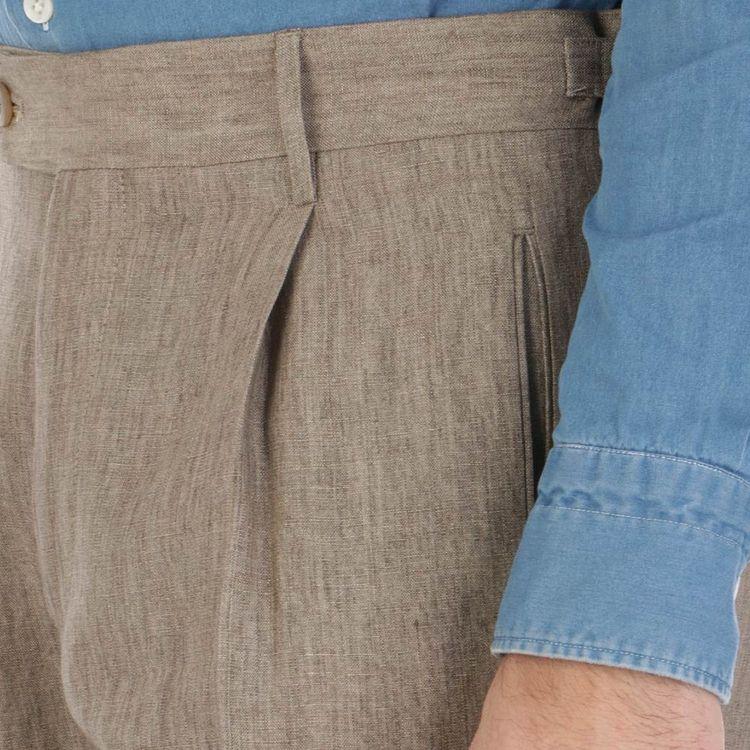 BERWICH Retrolong svijetlo braon muške pantalone