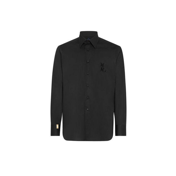 BILLIONAIRE slim fit crna muška košulja