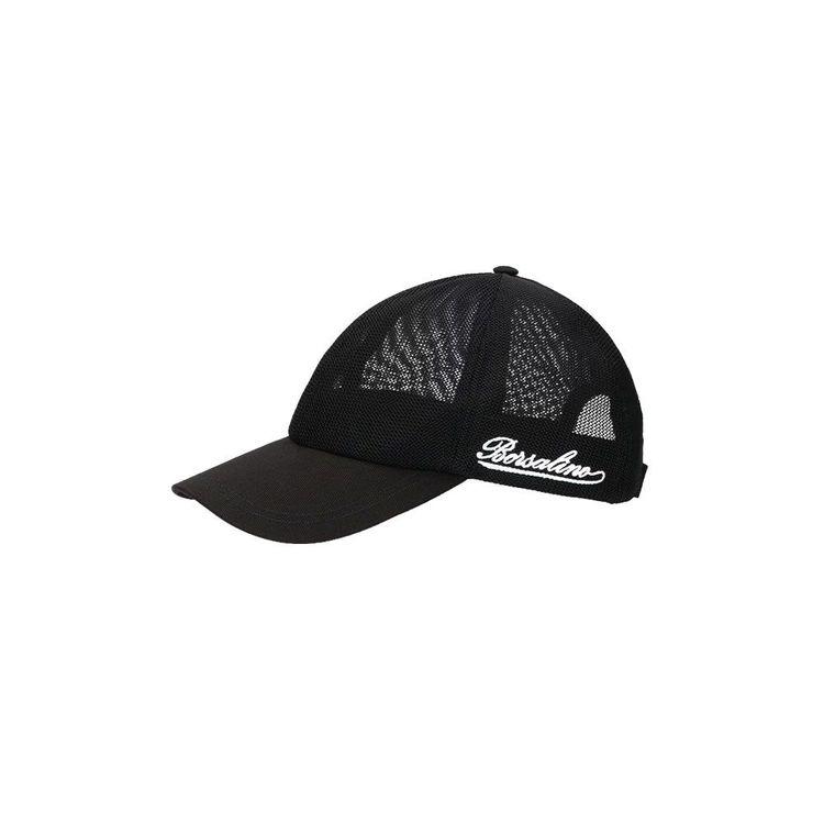 BORSALINO crni mrežasti kačket sa vezenim logom