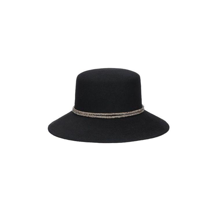 BORSALINO crni ženski šešir sa cirkonima