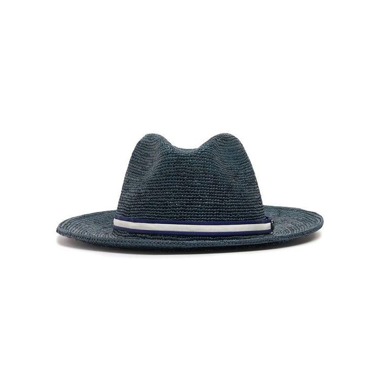 BORSALINO teget šešir sa teget-bijelom trakom