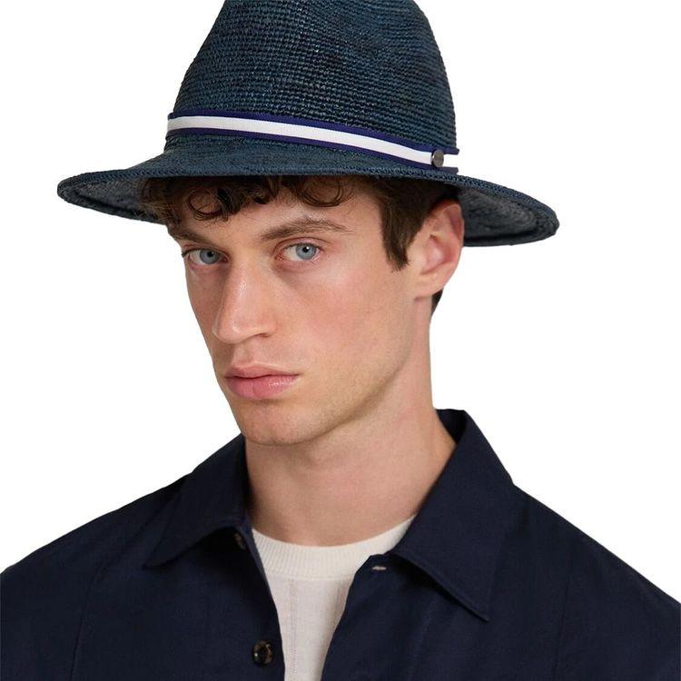 BORSALINO teget šešir sa teget-bijelom trakom