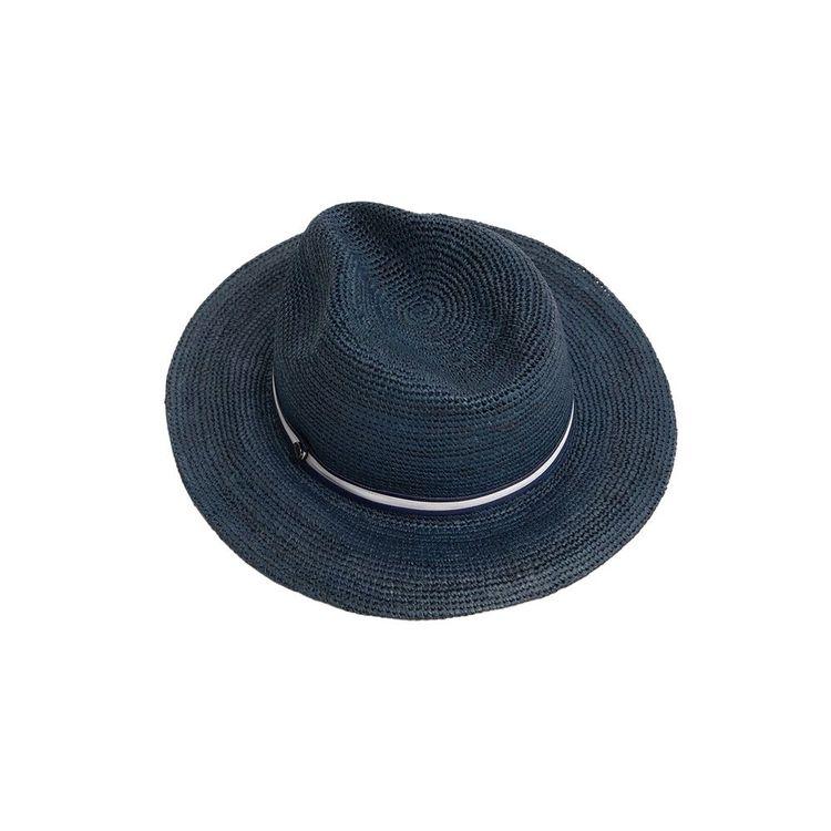 BORSALINO teget šešir sa teget-bijelom trakom