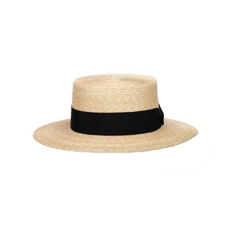 BORSALINO Magiostrina bež unisex slameni šešir sa crnom trakom