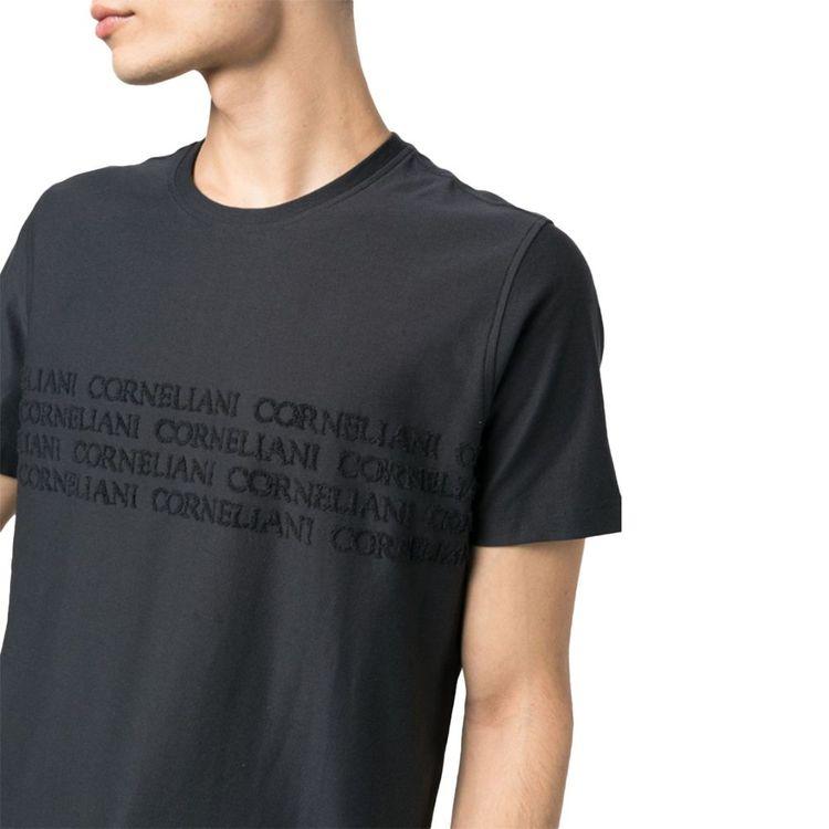 CORNELIANI teget muška majica sa natpisima