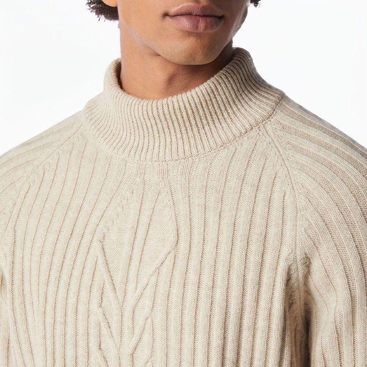 CORNELIANI bež muška polurolka od vune i svile sa pletenim detaljima