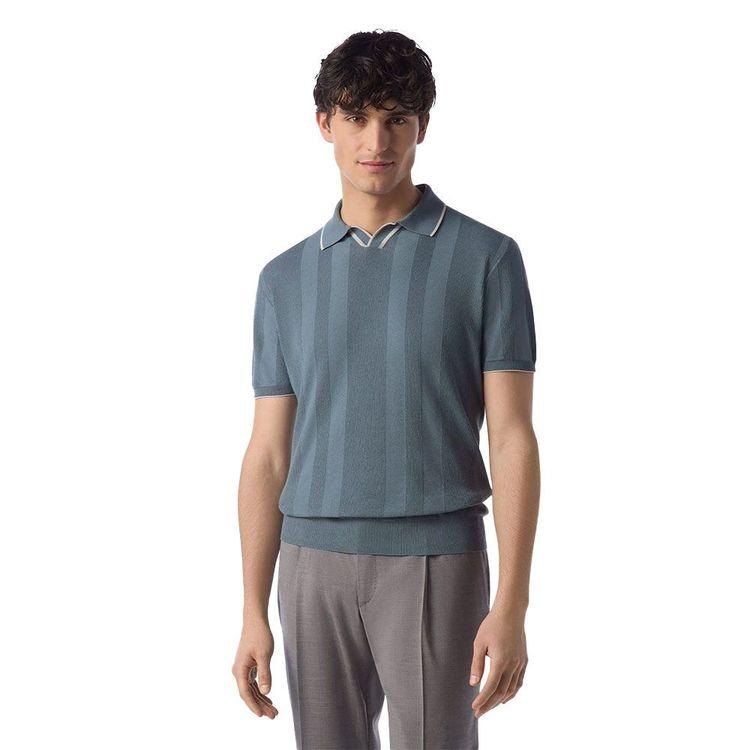 CORNELIANI petrolej muška končana majica