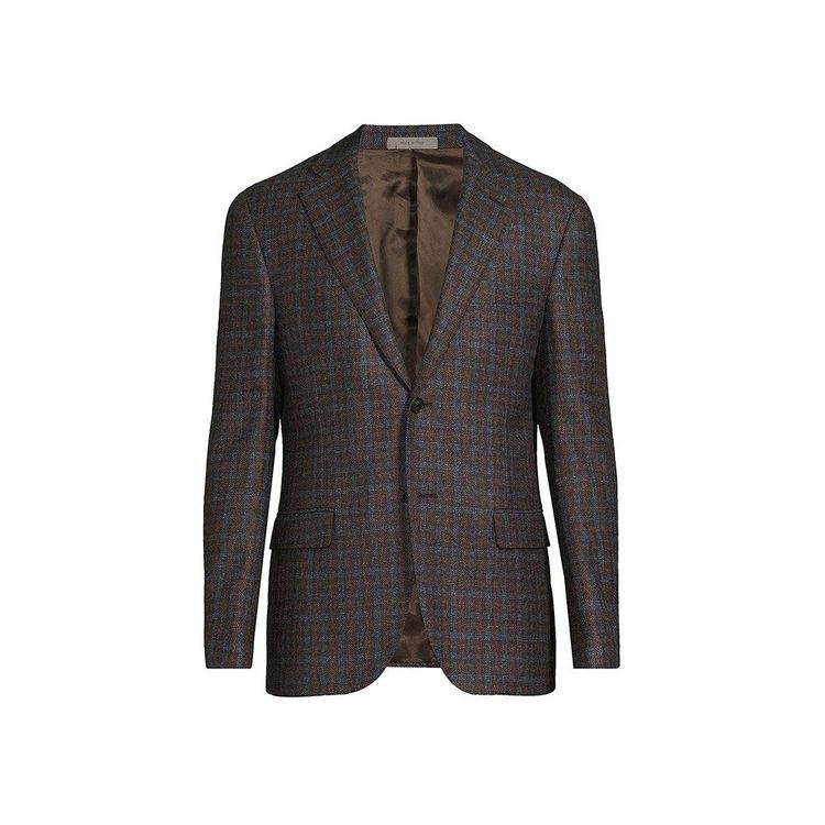 CORNELIANI braon-denim muški karo sako