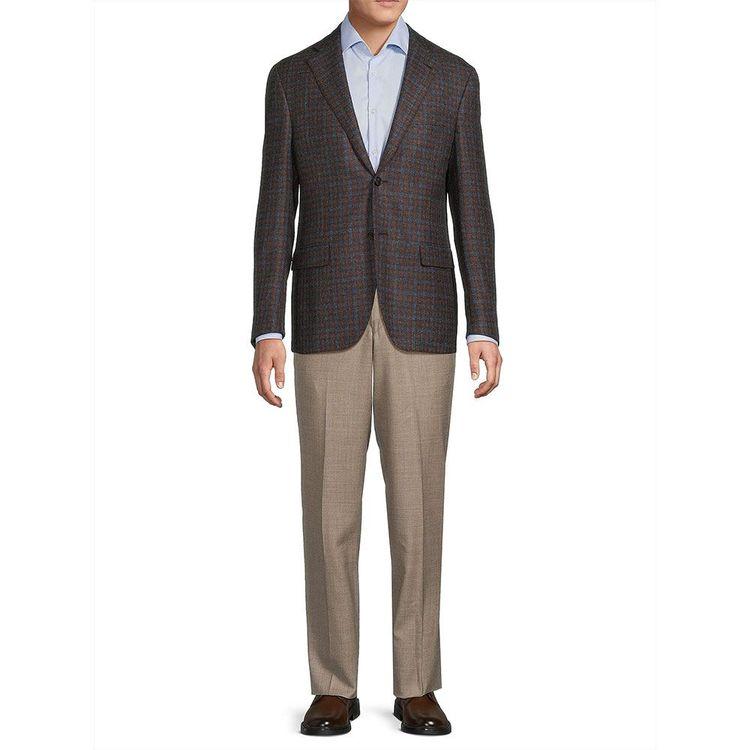 CORNELIANI braon-denim muški karo sako