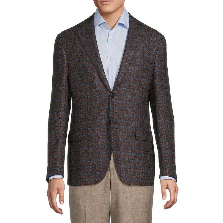 CORNELIANI braon-denim muški karo sako