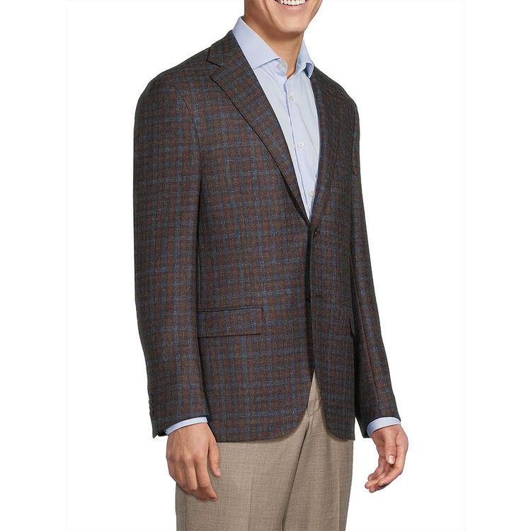 CORNELIANI braon-denim muški karo sako