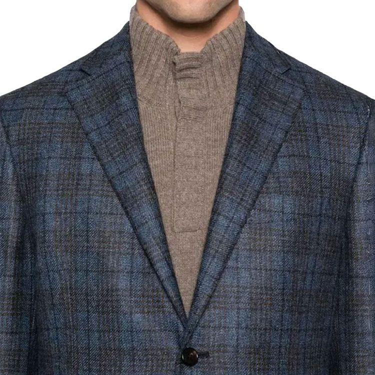 CORNELIANI denim-braon karo muški sako