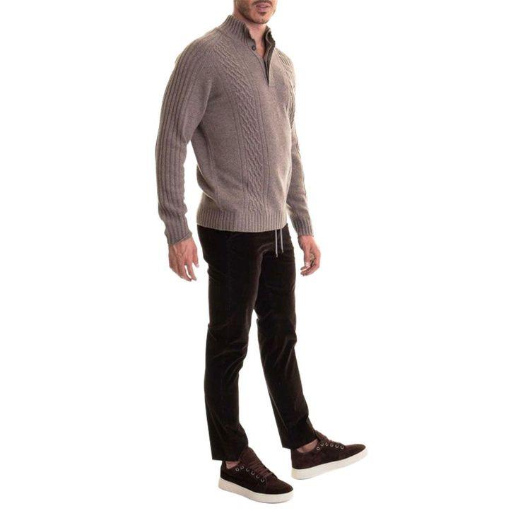 CORNELIANI svijetlo braon muški džemper