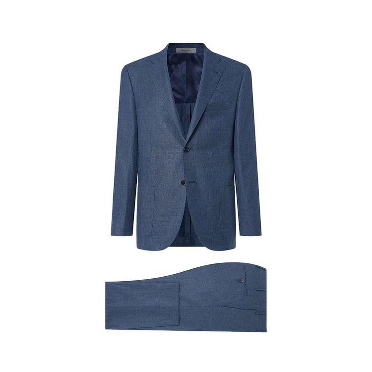 CORNELIANI tamno plavo muško odijelo sa sharkskin efektom