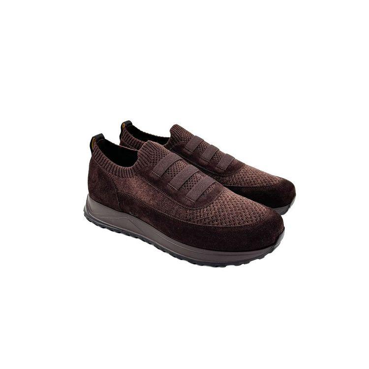 DOUCAL'S tamno braon muške patike od prevrnute kože